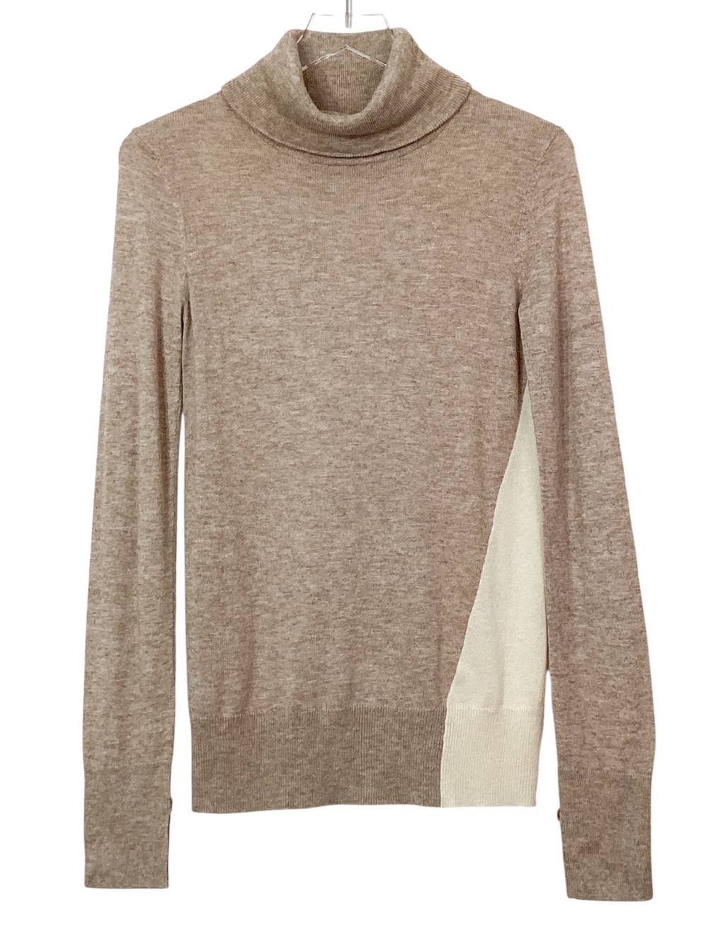 Brochu Walker Asymmetrical Wool Cashmere Blend Foldover Turtleneck Sweater Sz S